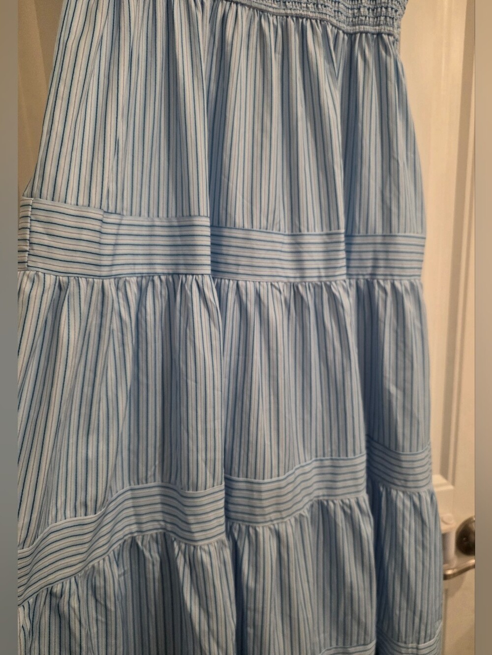 Commense Blue Perfect Beach Smocked Maxi Dress NWT Large - Picture 4 of 8